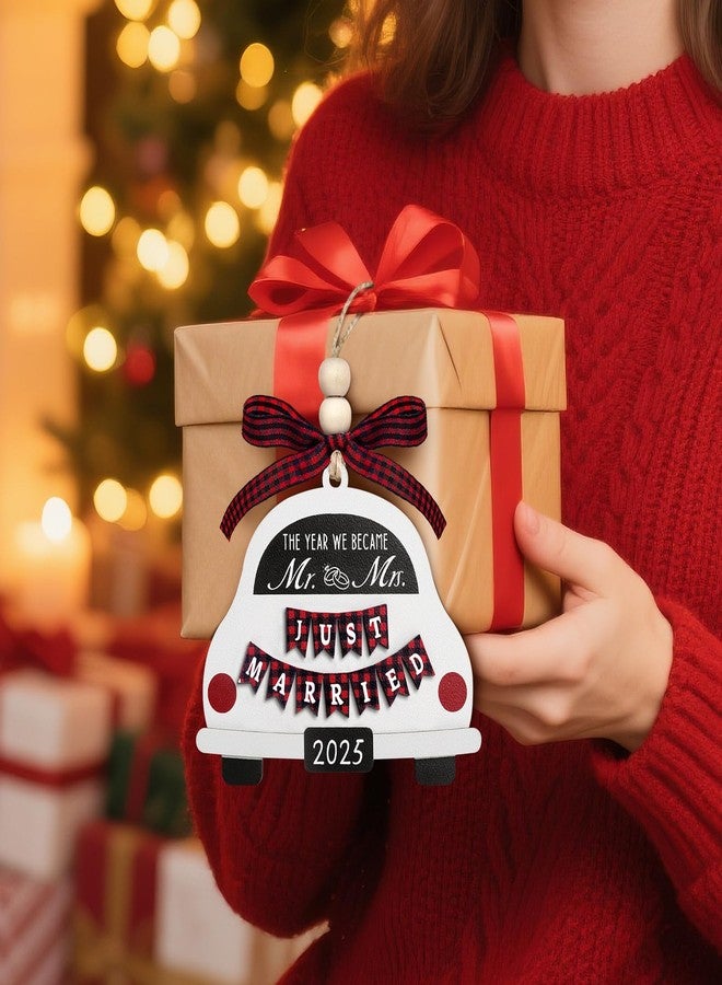 REDWORD Wedding Gifts for Couples 2025, Christmas Married Wood Hanging Ornament 2025 Christmas Mr and Mrs Bridal Shower Gift Bride to Be Gifts Wedding Gift for Newlyweds Just Married Decorations - Image 4